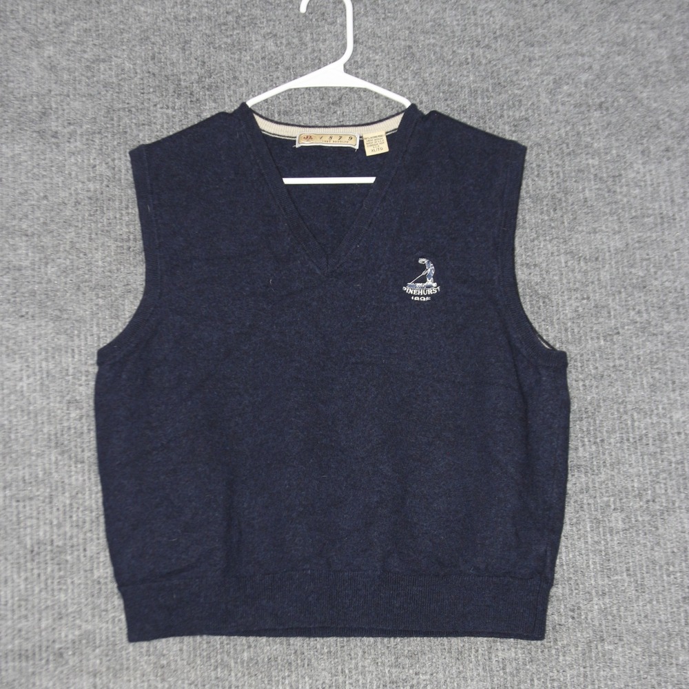 1879 Joey Rodolfo Sweater Vest Mens XL‎ Navy V Neck Pinehurst Golf Embroidery
